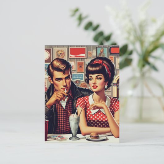 Paar der 50er Jahre Postkarte (Stehend Vorderseite)