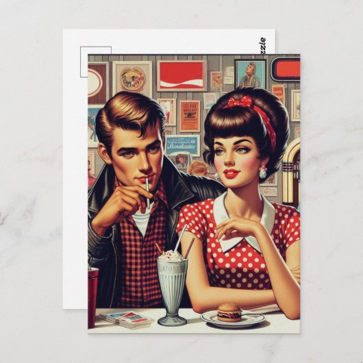 Paar der 50er Jahre Postkarte (Vorne/Hinten)