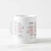 Paar der gegossenen Weihnachtshandschuhe Kaffeetasse (Vorderseite Links)