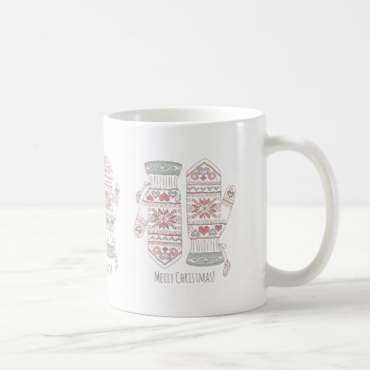 Paar der gegossenen Weihnachtshandschuhe Kaffeetasse (Rechts)
