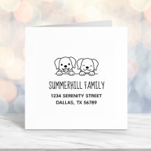 Paar der Hunde Peeking-Familie Anschrift