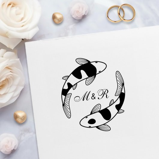 Paar der japanischen Koi-Hochzeit Permastempel