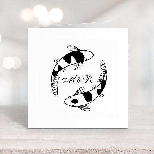 Paar der japanischen Koi-Hochzeit Permastempel