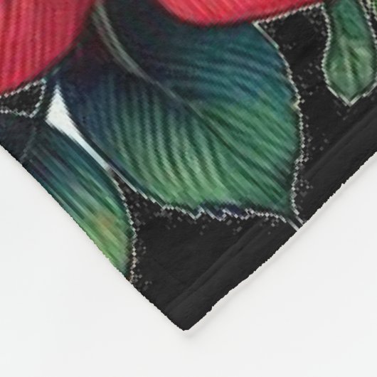 Paar der Kardinal Amid Vibrant Rose Fleecedecke (Ecke)