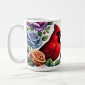 Paar der Kardinal Amid Vibrant Rose Kaffeetasse (Links)