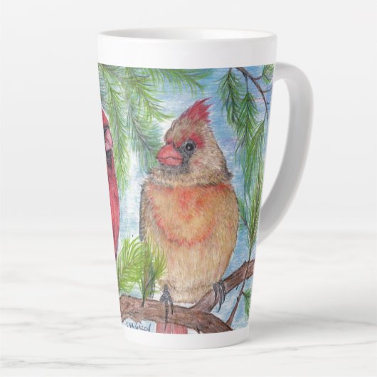 Paar der Kardinal Latte Tasse (Rechte Ecke)