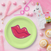 Paar der Kirschroten Lippen Pappteller (Party)