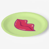 Paar der Kirschroten Lippen Pappteller (Schrägansicht)