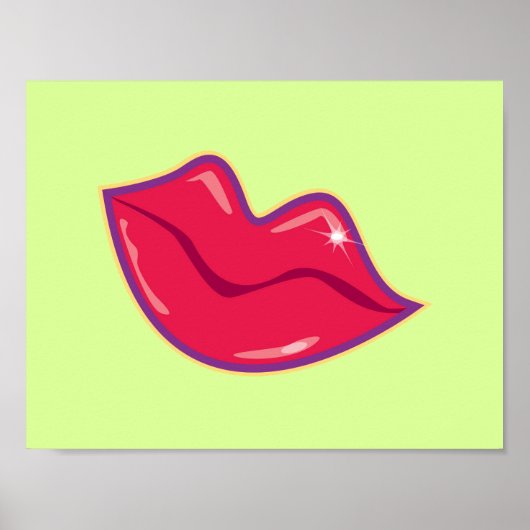 Paar der Kirschroten Lippen Poster (Vorne)