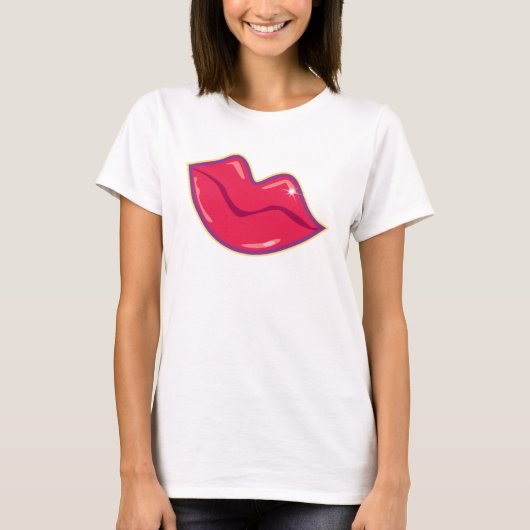 Paar der Kirschroten Lippen T-Shirt (Vorderseite)
