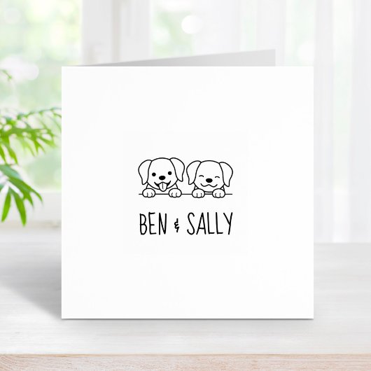 Paar der Labrador Hunde Individuelle Name Gummistempel