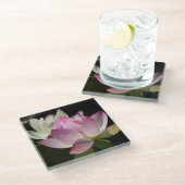 Paar der Lotus-Blume II Glasuntersetzer (Schrägansicht)