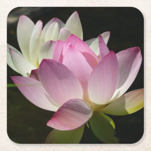 Paar der Lotus-Blume II Rechteckiger Pappuntersetzer