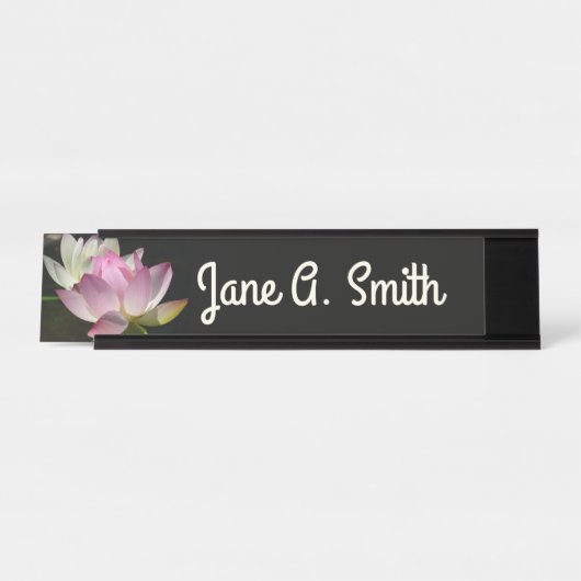 Paar der Lotus-Blume II Schreibtischnamensplakette (Vorderseite )