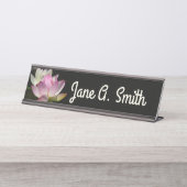 Paar der Lotus-Blume II Schreibtischnamensplakette (Vorderseite )