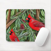 Paar der majestätischen wild lebenden Kardinal Mousepad (Mit Mouse)