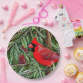 Paar der majestätischen wild lebenden Kardinal Pappteller (Party)