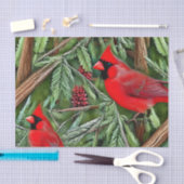 Paar der majestätischen wild lebenden Kardinal Seidenpapier (Handwerk)