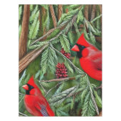Paar der majestätischen wild lebenden Kardinal Tischdecke (Vorderseite)