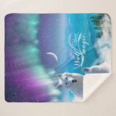 Paar der Personalisierten weißen Wölfe Sherpadecke (Vorderseite (Horizontal))