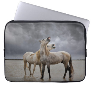 Paar der Pferdeställe von Camargue, Südfrankreich Laptopschutzhülle