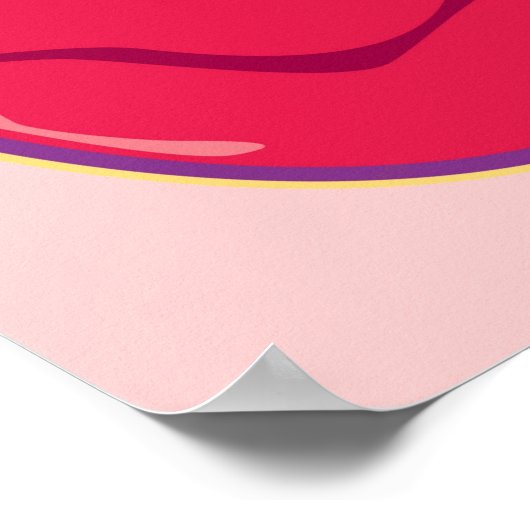 Paar der roten Lippen Poster (Ecke)