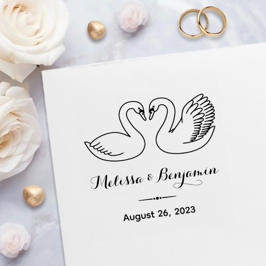 Paar der Schwäne Save the Date Hochzeitstag Permastempel