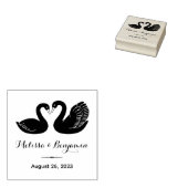Paar der Schwarzen Schwäne Save the Date Hochzeit Gummistempel (Stempel)