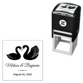 Paar der Schwarzen Schwäne Save the Date Hochzeit Permastempel (Beispiel)