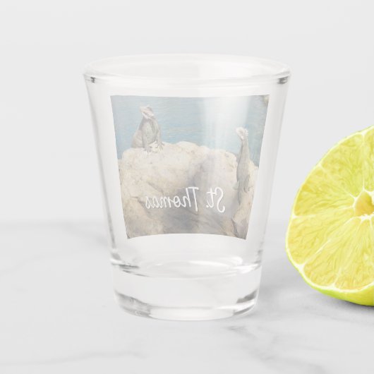 Paar der tropischen Naturfotografie von Iguanas Schnapsglas (Rückseite)