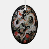 Paar der weißasiatischen Drachen Ornament Aus Metall (Vorderseite Rechts)