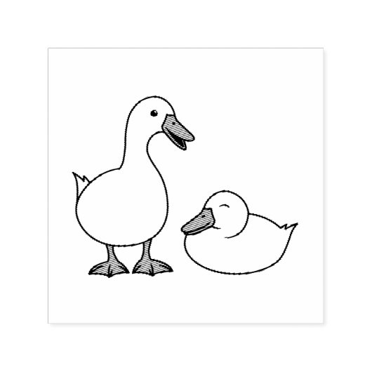 Paar der weißen Enten 2 Permastempel (Design)