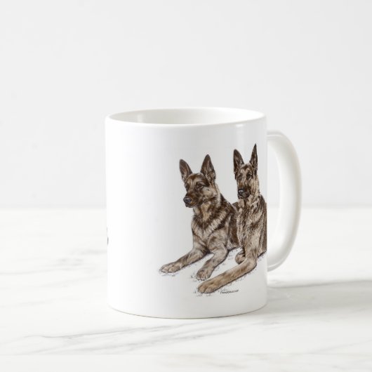 Paar deutsche Schäferhunde Kaffeetasse (VorderseiteRechts)