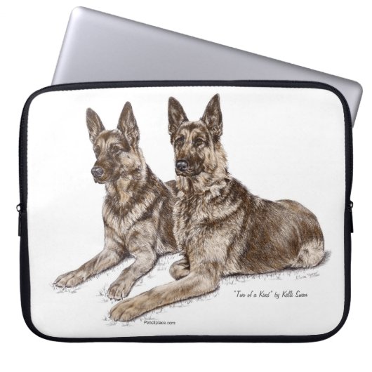 Paar deutsche Schäferhunde Laptopschutzhülle (Vorderseite)