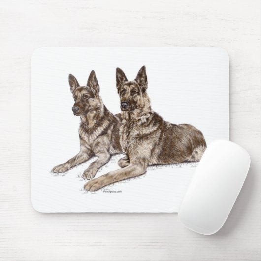 Paar deutsche Schäferhunde Mousepad (Mit Mouse)