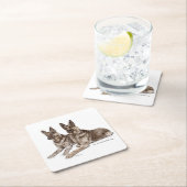 Paar deutsche Schäferhunde Rechteckiger Pappuntersetzer (Vor Ort)