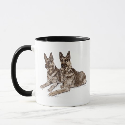 Paar deutsche Schäferhunde Tasse (Links)
