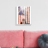 Paar, die am Kreuz beten. Flagge, Jesus Hintergrun Leinwanddruck (Insitu (Wohnzimmer))