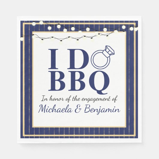 Paar-Dusch-Ich-mache-BBQ-Hochzeitsparty Serviette (Vorderseite)