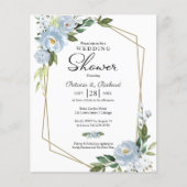 Paar Duschdusche Geometrische Blumen Einladung (Vorderseite)