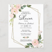 Paar Duschdusche Geometrische Blumen Einladung (Vorderseite)