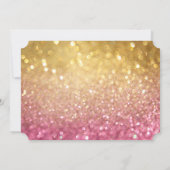 Paar Dusche Bokeh Film Ticket Style Gold Pink Einladung (Rückseite)