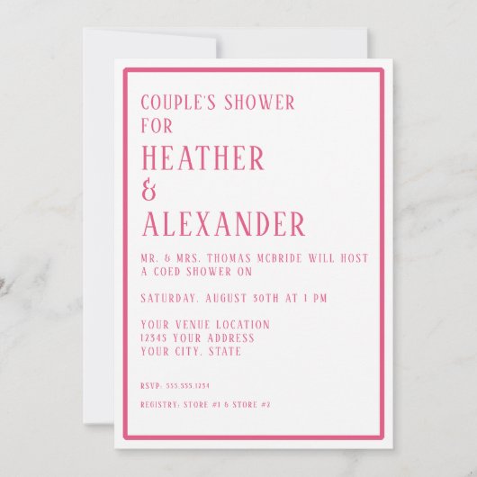 Paar Dusche einfach moderne Hexagon Geometric Einladung (Vorderseite)