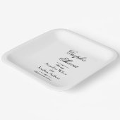 Paar Dusche Einfache elegante Skriptnamen Pappteller (Gewinkelt)