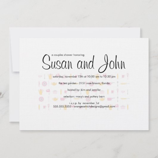 Paar Dusche Einladung - Küche (Rückseite)