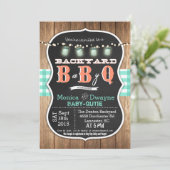 Paar-Dusche GRILLEN Einladung des Baby-Q BabyQ (Stehend Vorderseite)