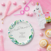 Paar Dusche Laurel Leaf Wreath Olive Wasserfarbe Pappteller (Party)