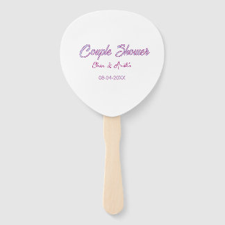 Paar Dusche Name Datum grau trendy einfach rosa Fächer