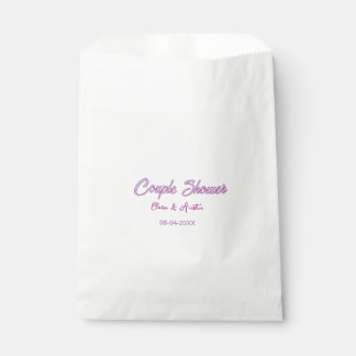 Paar Dusche Name Datum grau trendy einfach rosa Geschenktütchen
