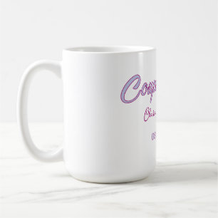 Paar Dusche Name Datum grau trendy einfach rosa Kaffeetasse